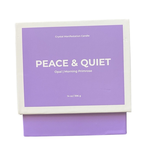 14 oz Crystal Manifestation Candle “Peace & Quiet” - Picture 2 of 5
